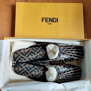 NEW Fendi Mules, FFreedom Logo Driver Loafers